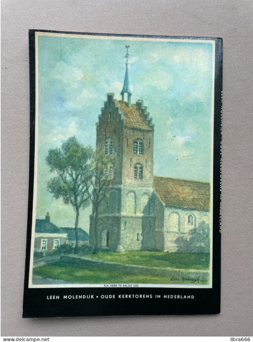 OUDE KERKTORENS IN NEDERLAND - 32 Aquarellen in meerkleurendruk - Leen Molendijk - 38 pp. - 28,5 x 20 cm.