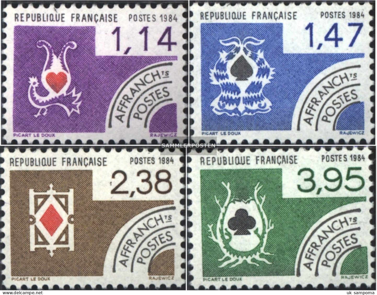 France 2434-2437 (complete Issue) Unmounted Mint / Never Hinged 1984 Playing Cards - Ungebraucht