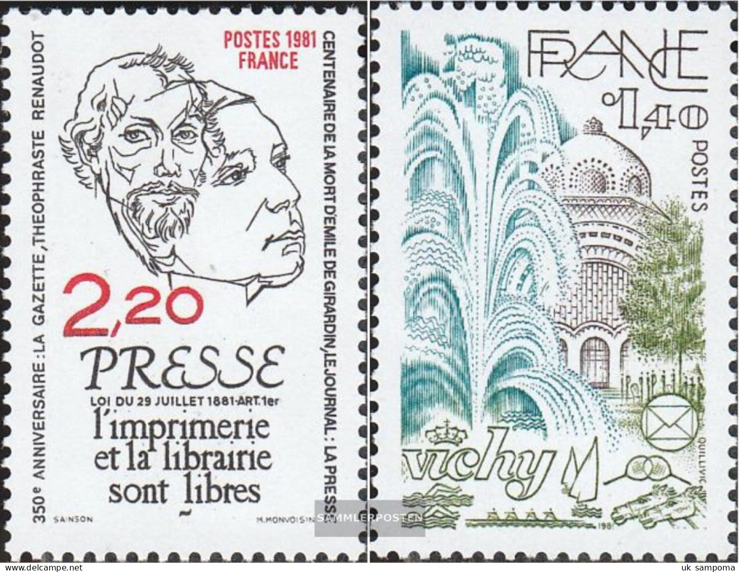 France 2267,2268 (complete Issue) Unmounted Mint / Never Hinged 1981 Press, Philately - Ungebraucht