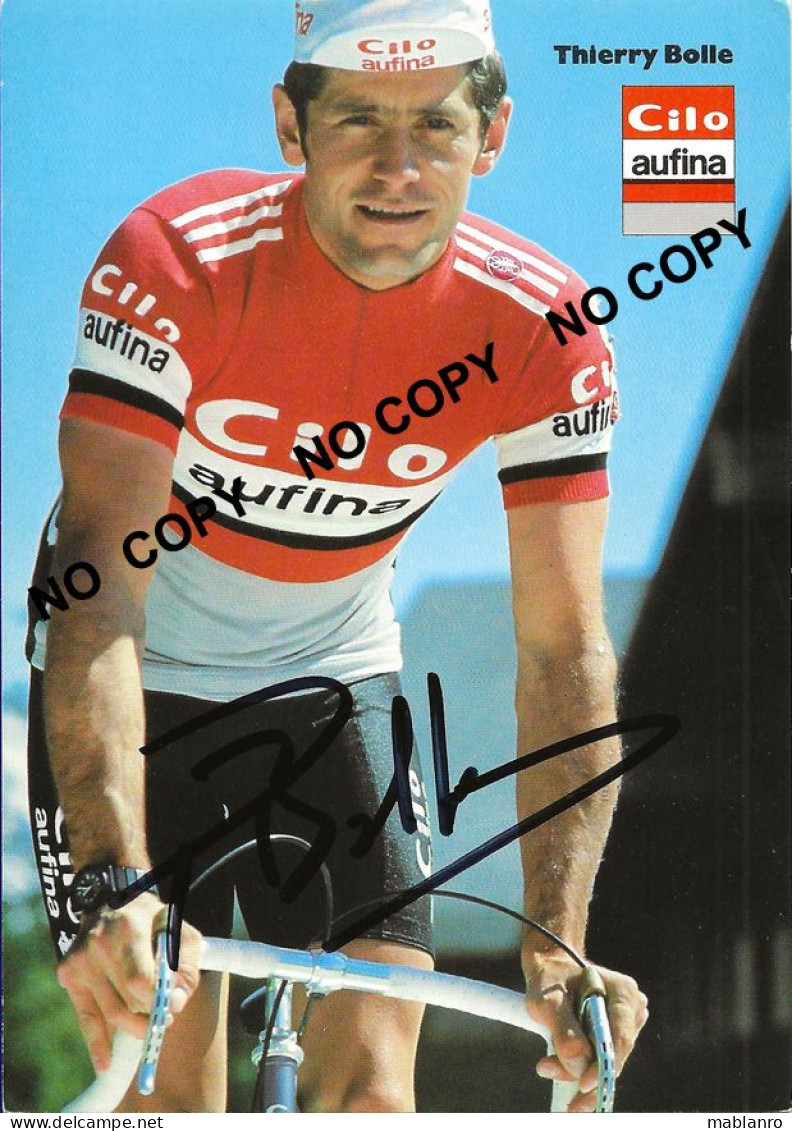 CARTE CYCLISME THIERRY BOLLE SIGNEE TEAM CILO 1983 - Wielrennen