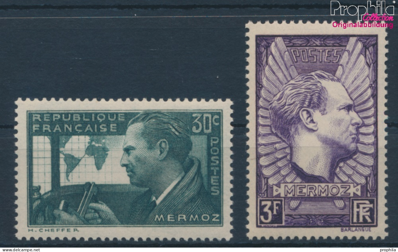 Frankreich 343a-344a (kompl.Ausg.) Postfrisch 1937 Jean Mermoz (10387431 - Nuovi