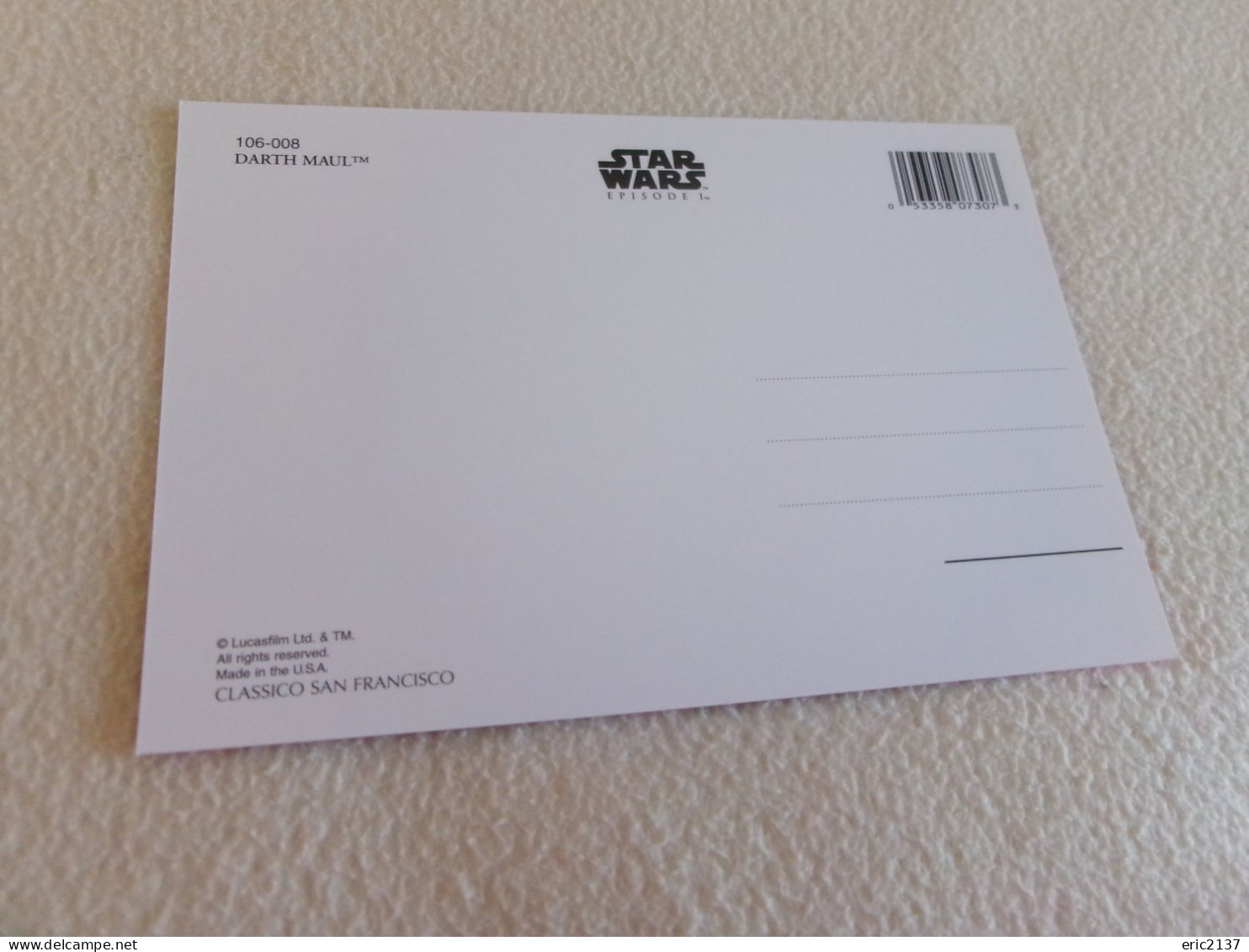 BELLE CARTE "STAR WARS EPISODE I ...DARTH MAUL" .. - Sonstige & Ohne Zuordnung