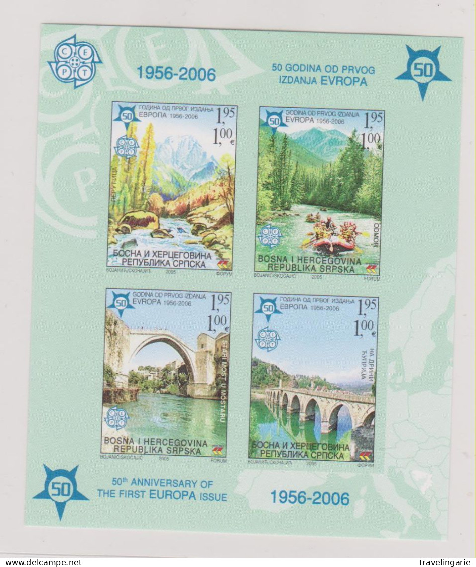 Bosnia And Herzegovina (Rep.Srpska) 2005: 50th Anniversary Of The First EUROPA Stamps  S/S Imperf ND ** MNH - Europäischer Gedanke