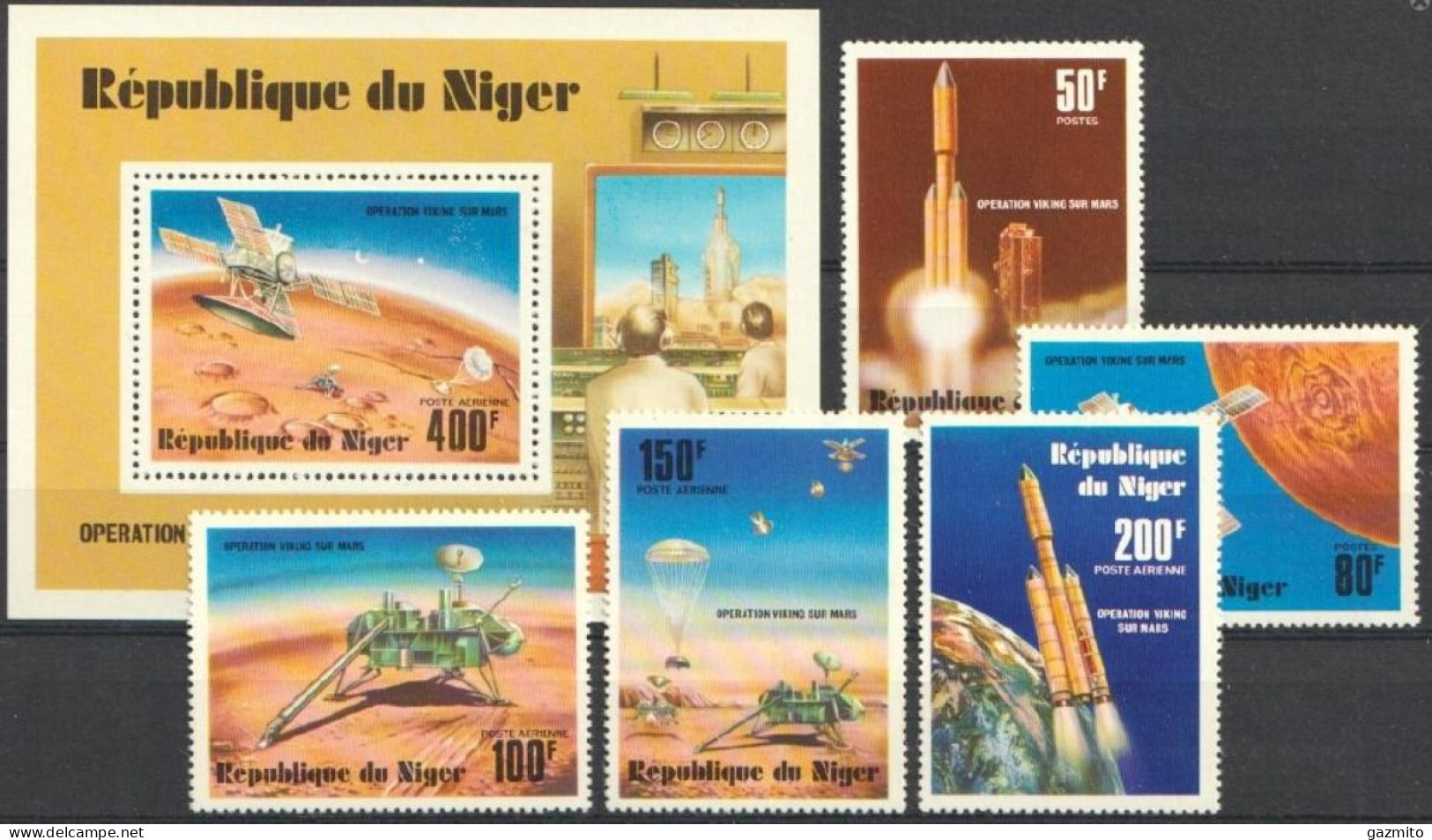 Niger 1977, Space, Mars Mission, 5val+BF - Niger (1960-...)