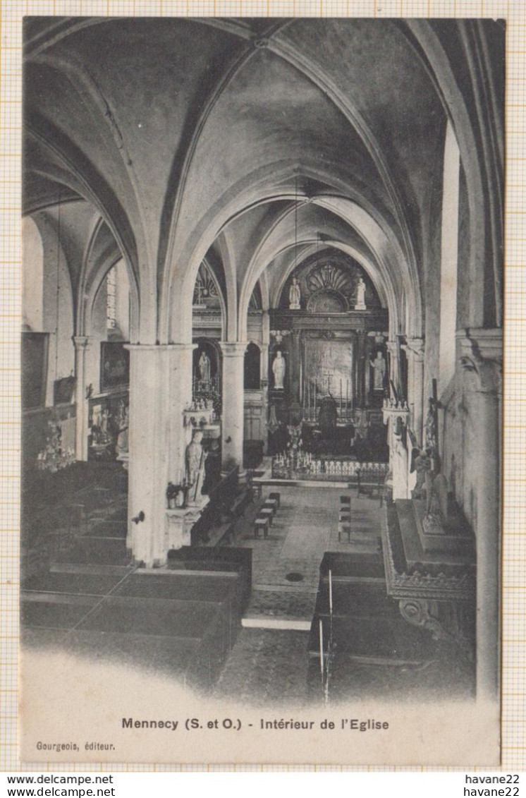 8AK3490 MENNECY. INTERIEUR DE L'EGLISE  2 SCANS - Mennecy