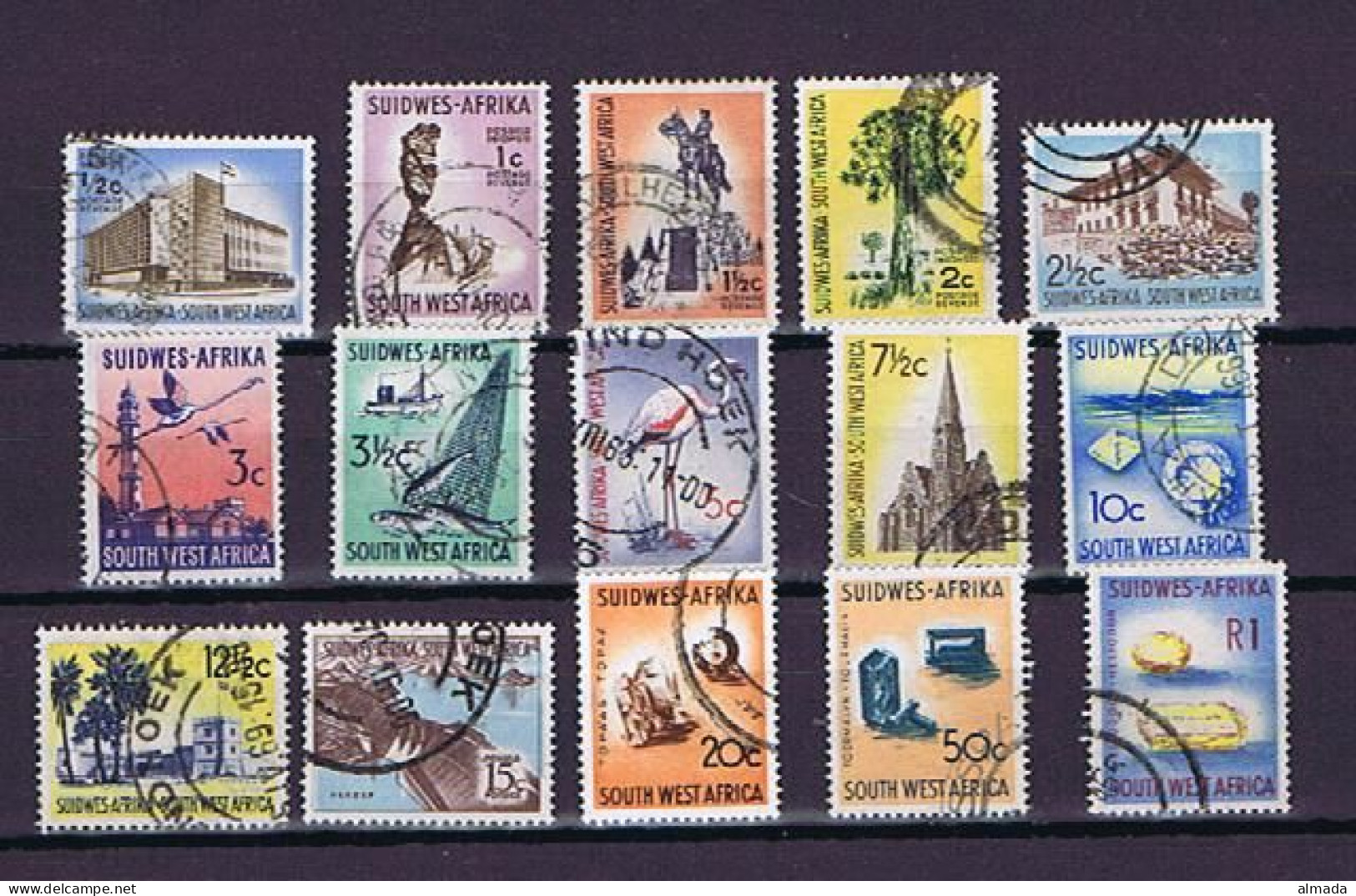 SWA 1961: Michel 296-310 Cpl. Set Used, Gestempelt - Afrique Du Sud-Ouest (1923-1990)