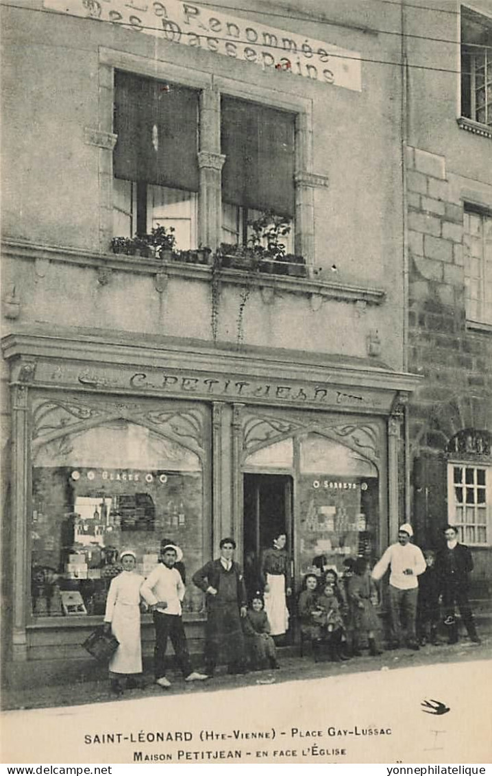 TOP - 87 - HAUTE VIENNE - SAINT-LEONARD - Place Gay-Lussac - Maison PETITJEAN - En Face L'église - FR87-79 - Saint Leonard De Noblat