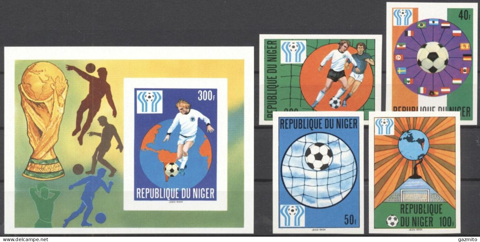 Niger 1978, Football World Cup In Argentina, 4val +BF IMPERFORATED - Níger (1960-...)