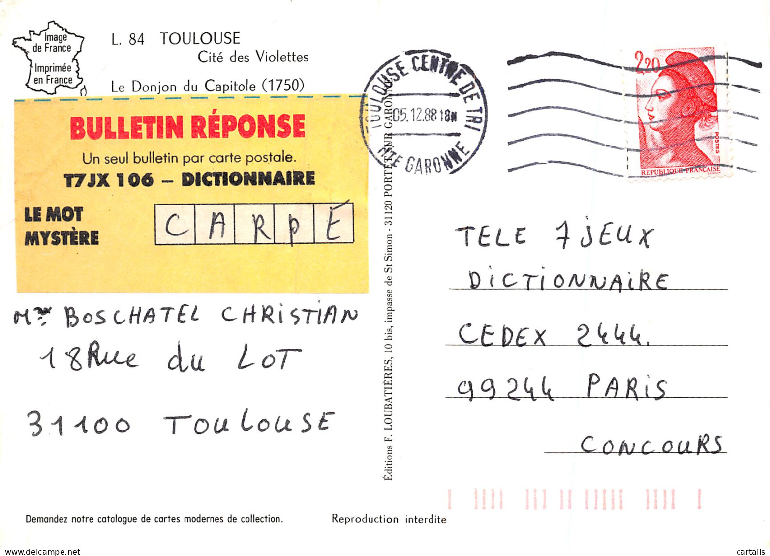 31-TOULOUSE -N°4164-A/0037 - Toulouse