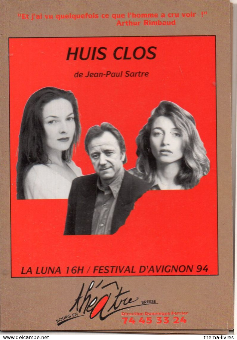 Avignon (84)   CARTE-COM Publicitaire HUIS CLOS De Jp Sartre   1994   (PPP47170) - Advertising