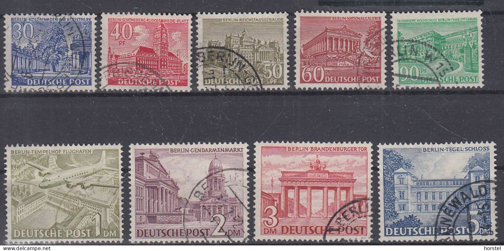 Deutschland Mi 51,52,53,54,56,57,58,59,60 9 Werte Berliner Bauten - Used Stamps