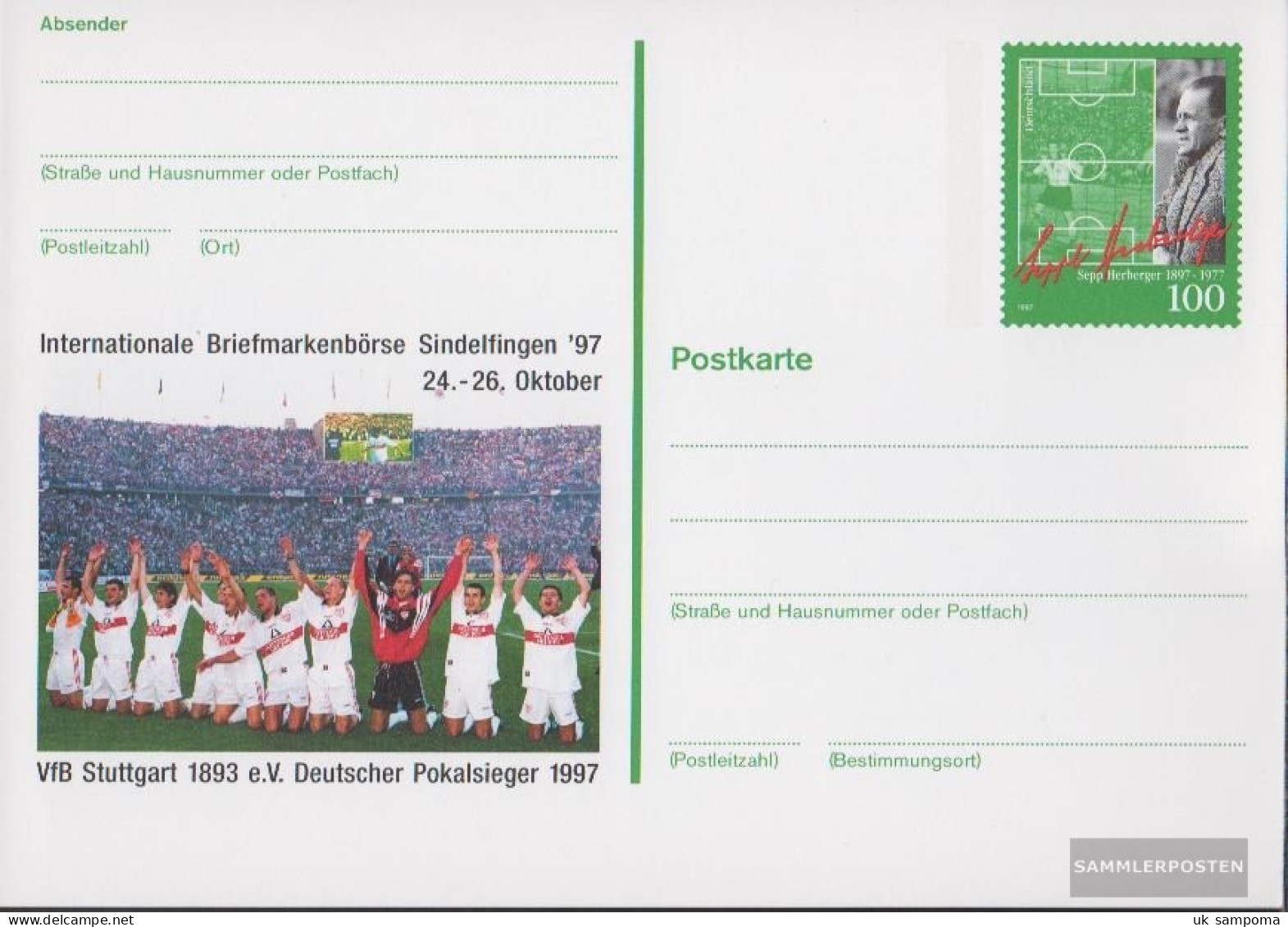 FRD (FR.Germany) PSo50 Official Special Postcards Gefälligkeitsgestempelt Used 1997 Sepp Herberger - Cartes Postales - Oblitérées