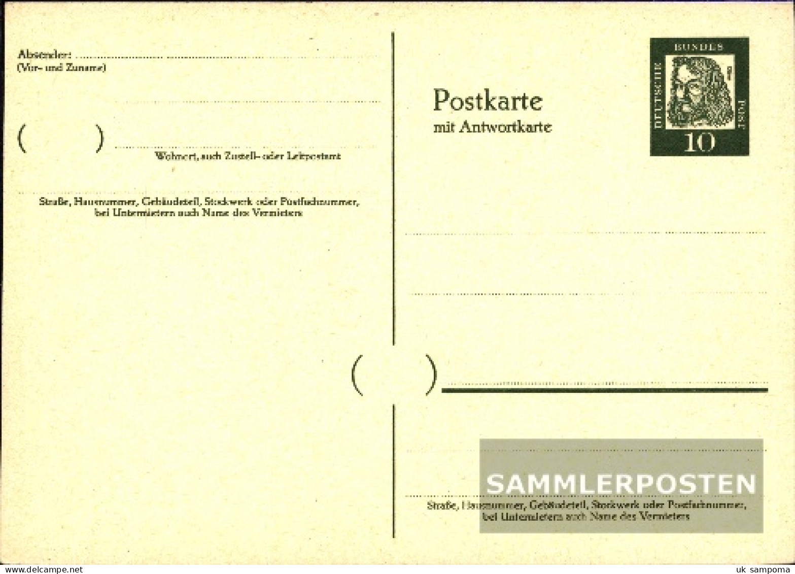 FRD (FR.Germany) P63F Official Postcard Used Significant. German - Sonstige & Ohne Zuordnung
