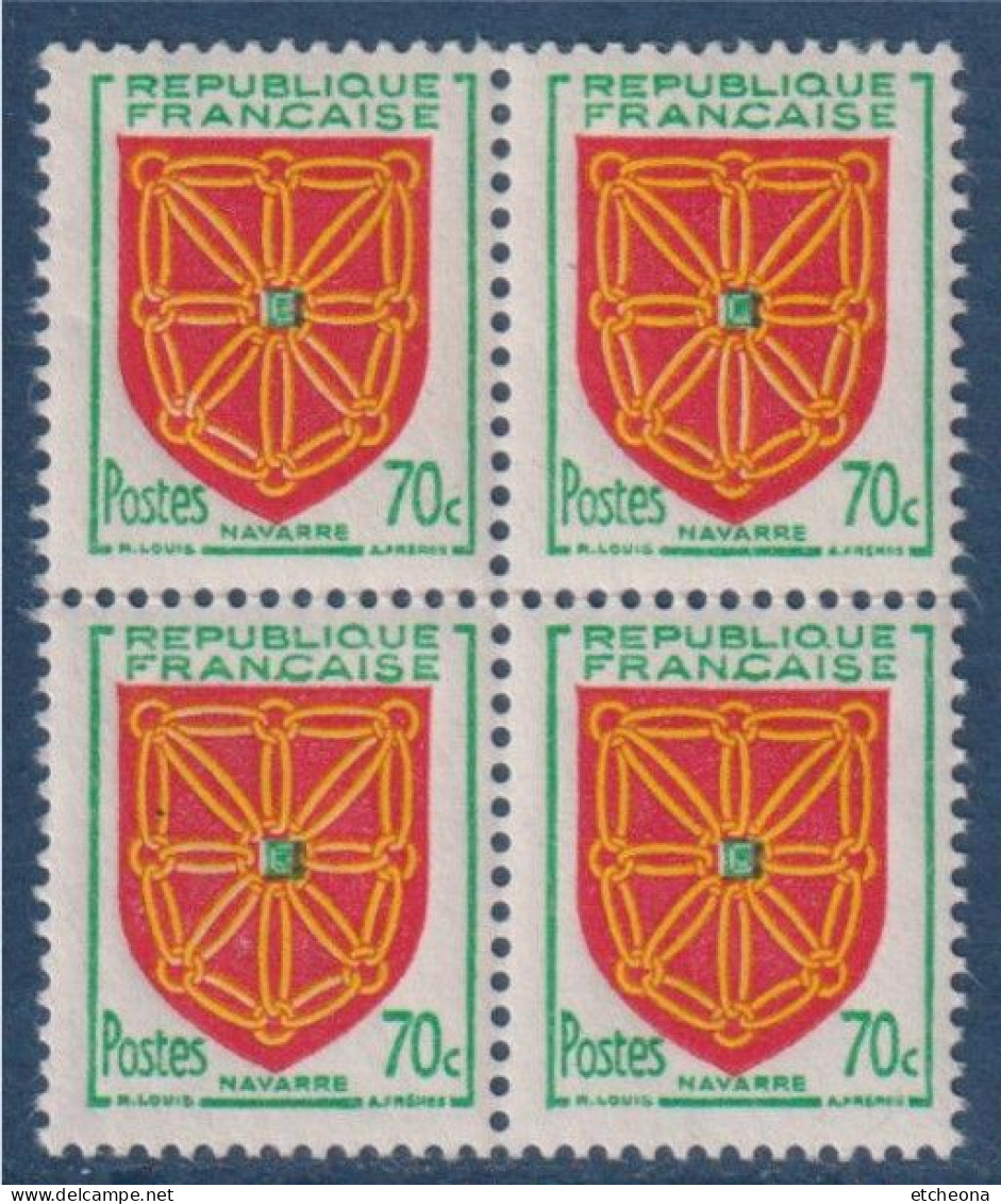 Navarre Armoiries De Provinces VII N°1000 Bloc De 4 Timbres Neufs - 1941-66 Coat Of Arms And Heraldry