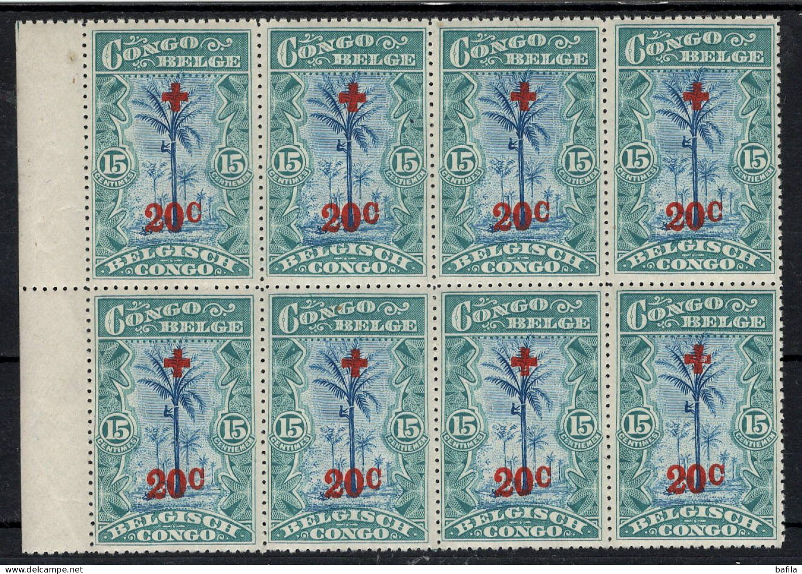 BELGISCH CONGO: COB 74 Blok Van 8 POSTFRIS ** MNH. - Unused Stamps