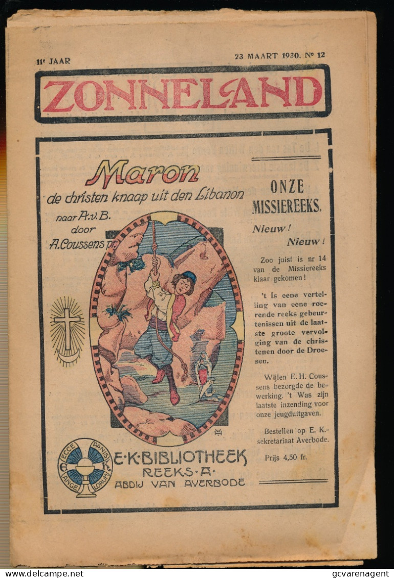 TIJDSCHRIFT  WEEKBLAD  = ZONNELAND  =    3 MAART       1930     N°  12    ZIE AFBEELDING - Junior