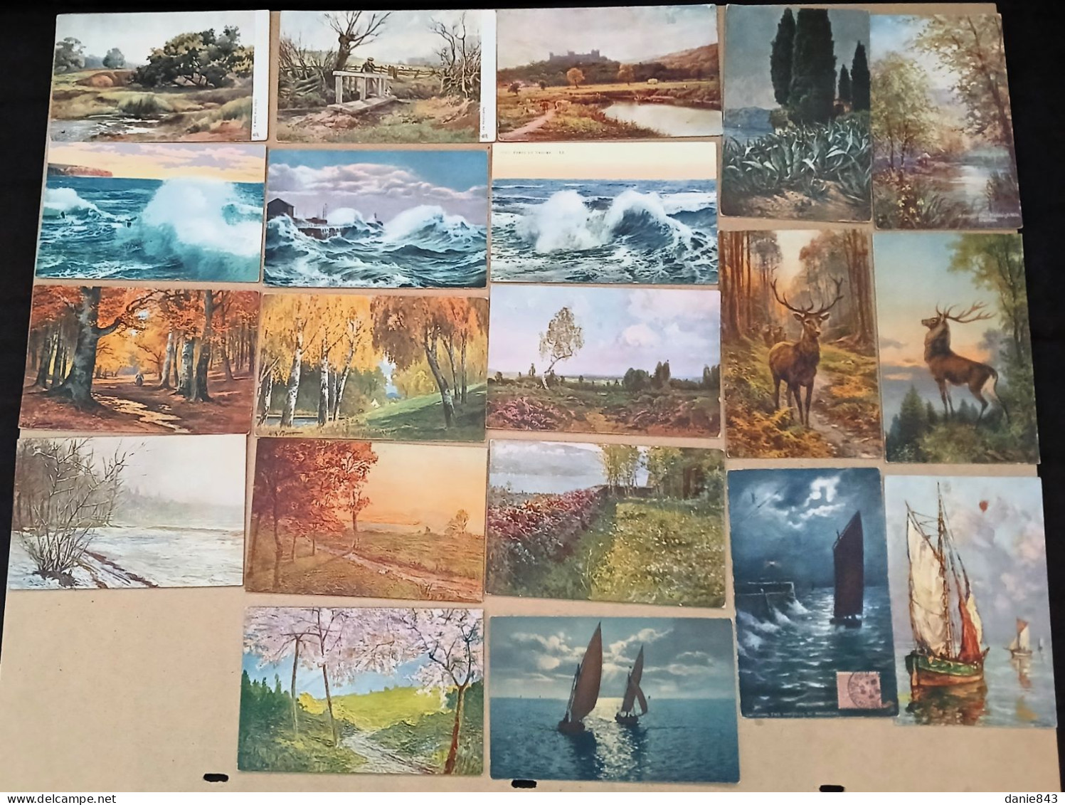 Lot De 20 CPA  ILLUSTRATEURS - Vue Paysages,  Quelques-une Signées - Toutes Les Cartes Visibles - 5 - 99 Cartoline