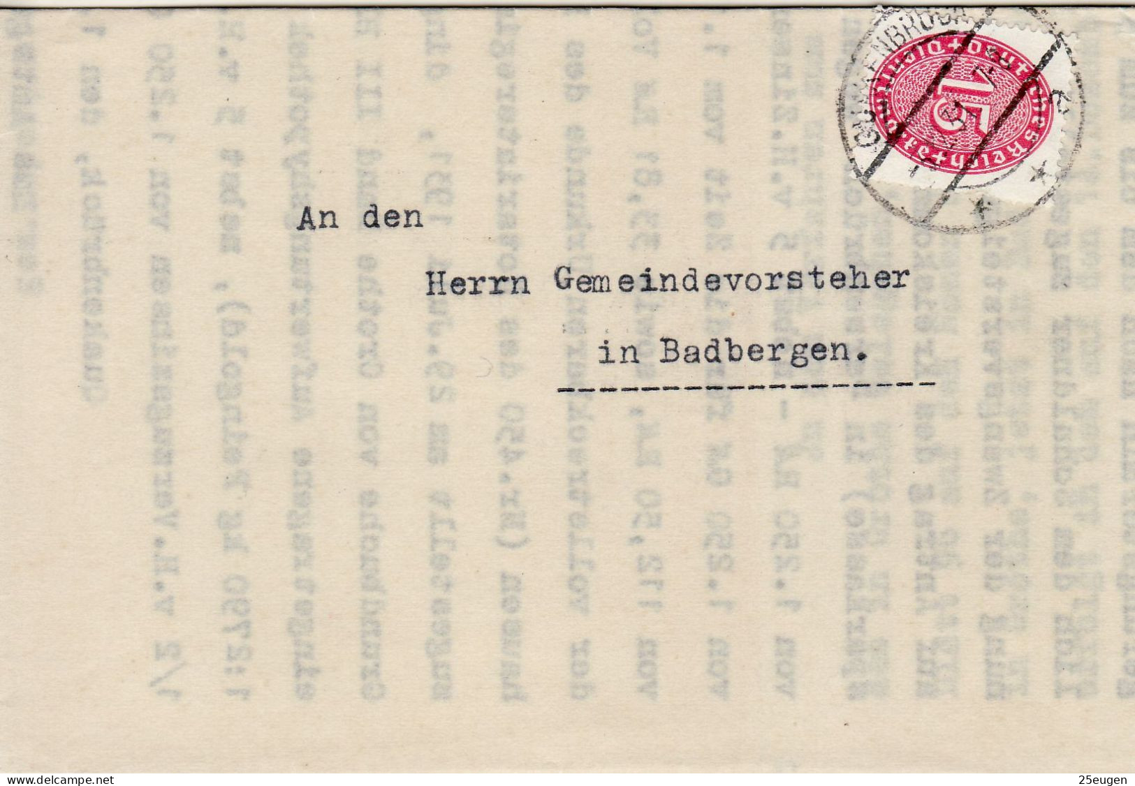 GERMANY WEIMAR REPUBLIC 1931 LETTER SENT FROM QUAKENBROECK TO BADBERGEN - Covers & Documents