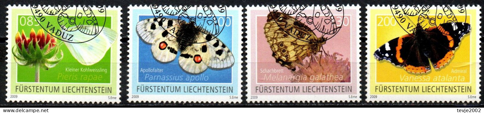 Liechtenstein 2009 - Mi.Nr. 1528 - 1531 - Gestempelt Used - Tiere Animals Schmetterlinge Butterflies - Farfalle