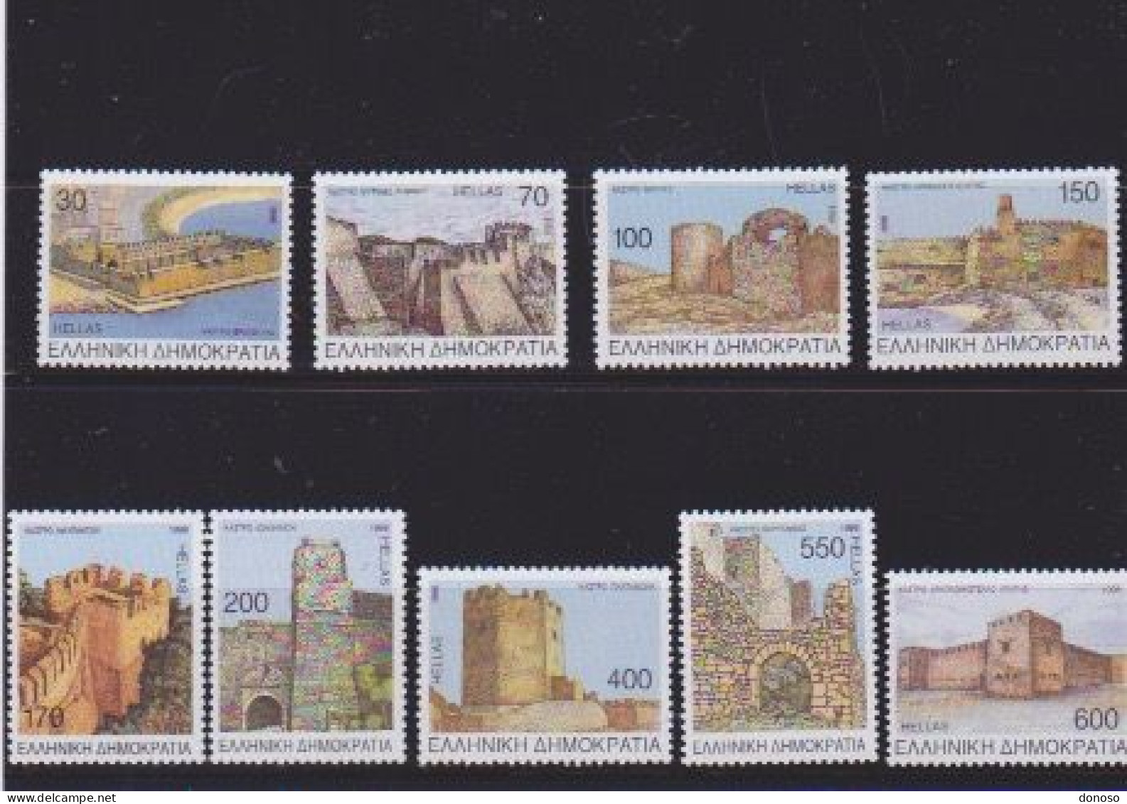 GRECE 1998 Châteaux Yvert 1966 + 1968-1975 NEUF** MNH Cote : 25,50 Euros - Unused Stamps