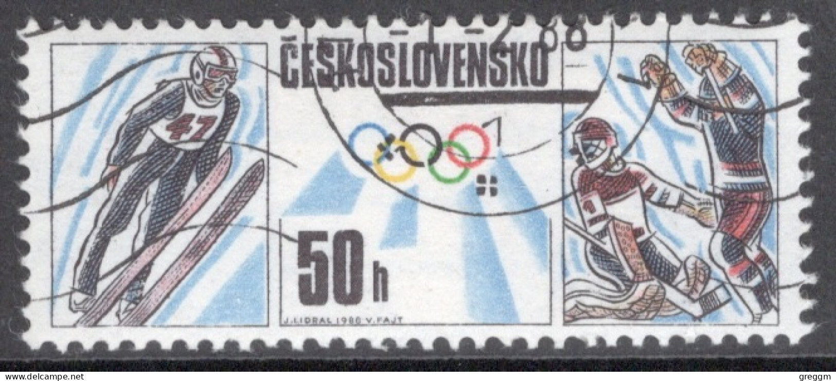 Czechoslovakia 1988 Single Stamp To Celebrate Winter & Summer Olympic Games - Calgary And Seoul In Fine Used - Usati