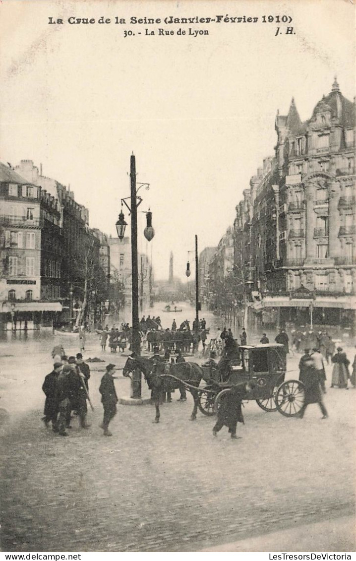 FRANCE - Paris - La Crue De La Seine - Janvier-Février 1910 - La Rue De Lyon - Animé - Carte Postale Ancienne - Inondations De 1910