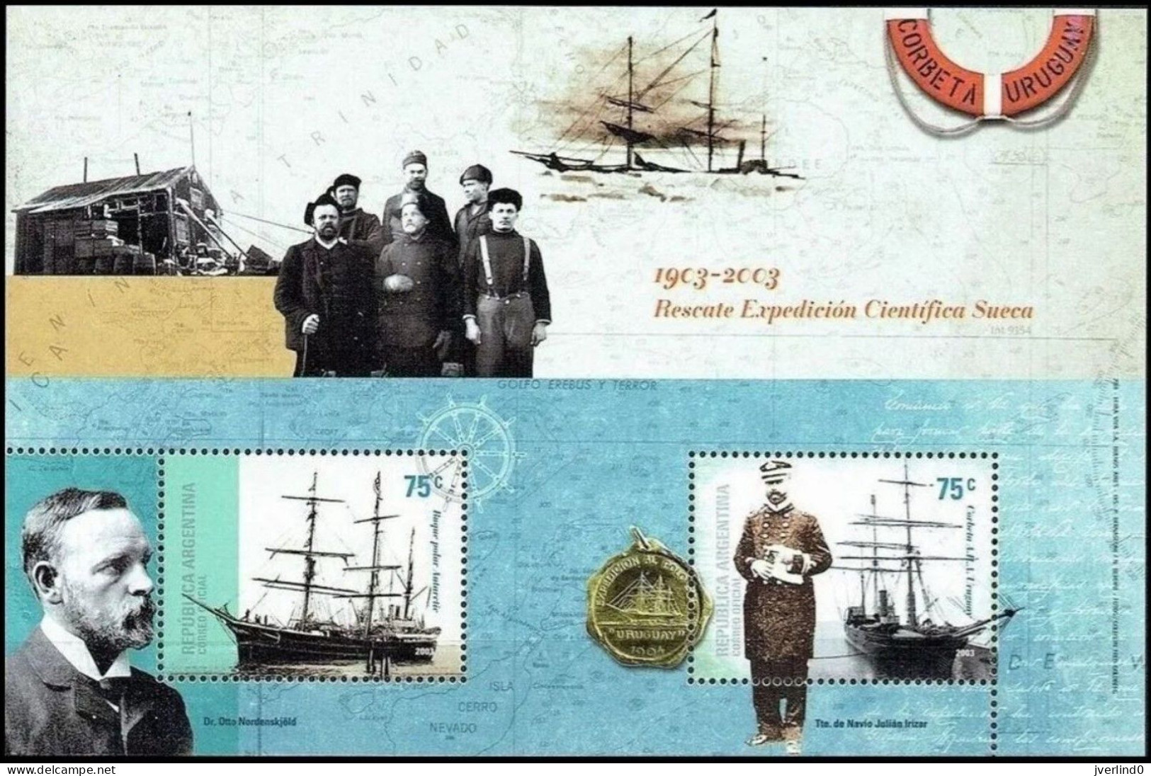 Argentina 2003 Antarctica, Ships, Expedition Nordenskjold MNH - Otros & Sin Clasificación