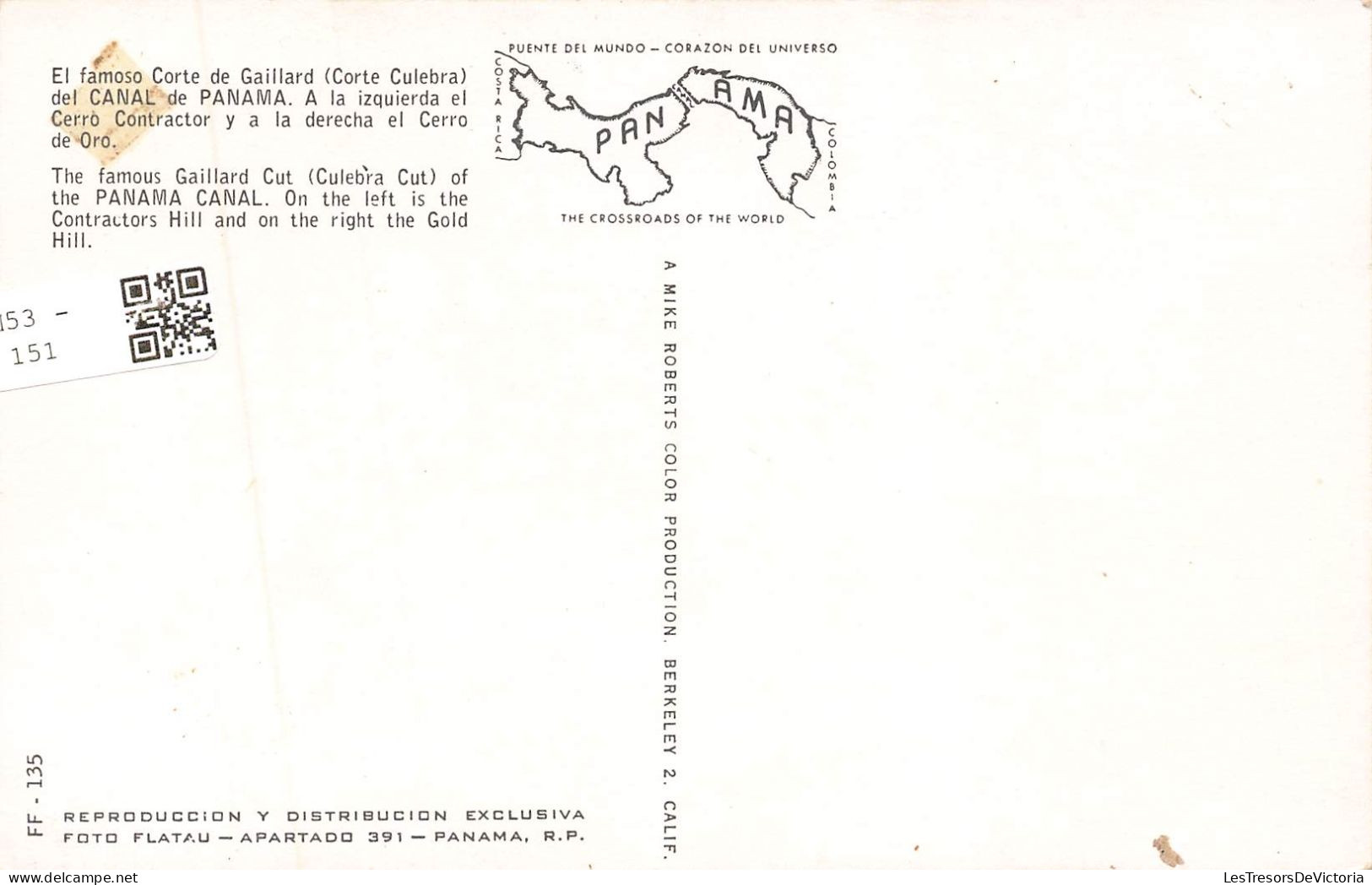 PANAMA - The Famous Gaillard Cut (Culebra Cut) Of The Panama Canal - Contractors Hill - Gold Hi - Carte Postale - Panamá