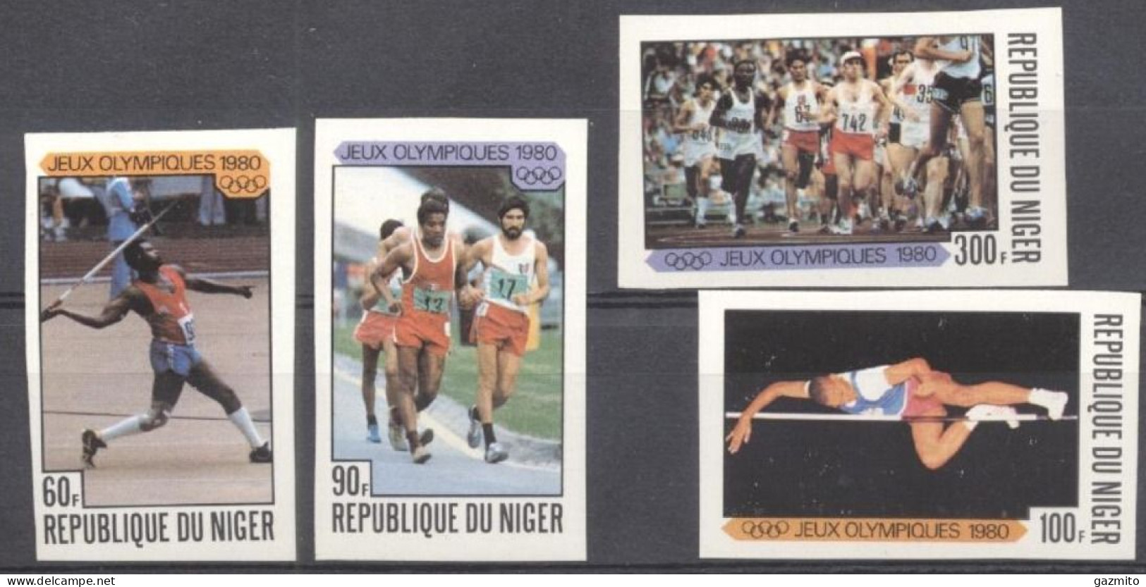 Niger 1980, Olympic Games In Moscow, 4val IMPERFORATED - Niger (1960-...)