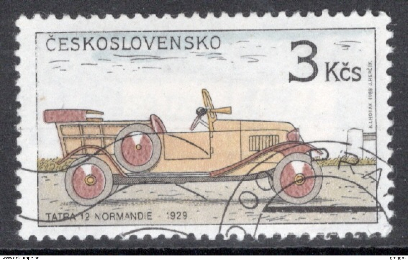 Czechoslovakia 1988 Single Stamp To Celebrate Historic Motor Cars In Fine Used - Usados