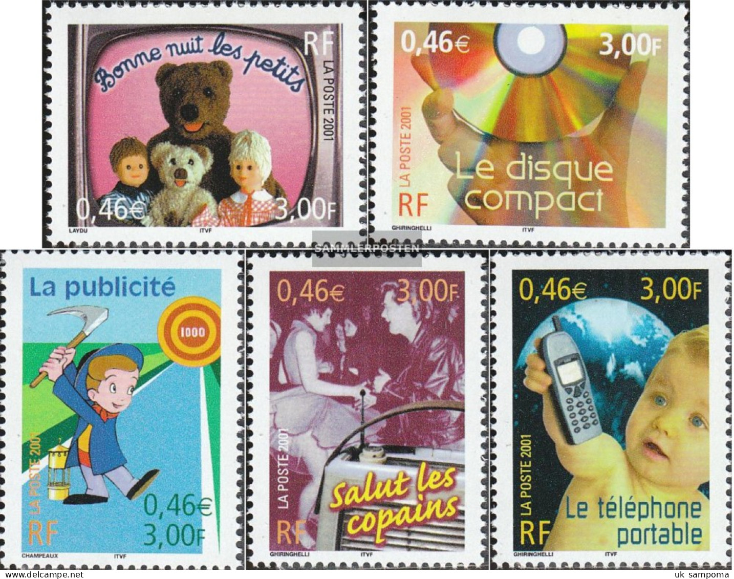 France 3512-3516 (complete Issue) Unmounted Mint / Never Hinged 2001 Communications - Unused Stamps