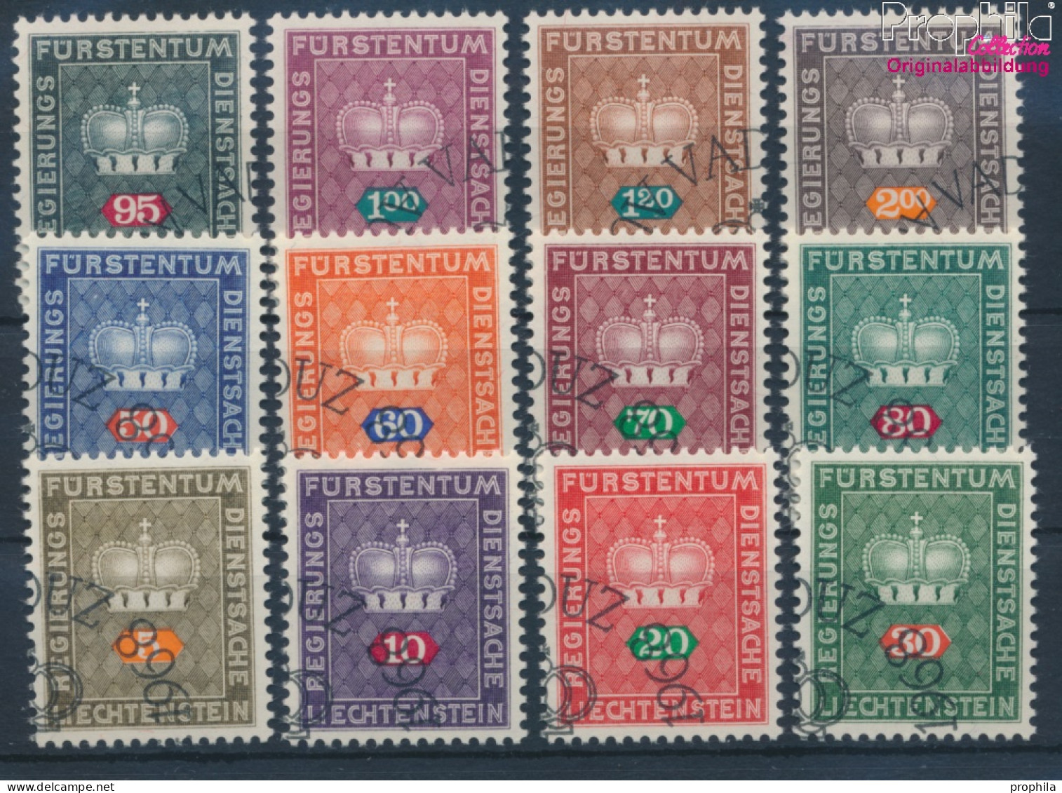 Liechtenstein D45-D56 (kompl.Ausg.) Gestempelt 1968 Füstenkrone (10374223 - Used Stamps