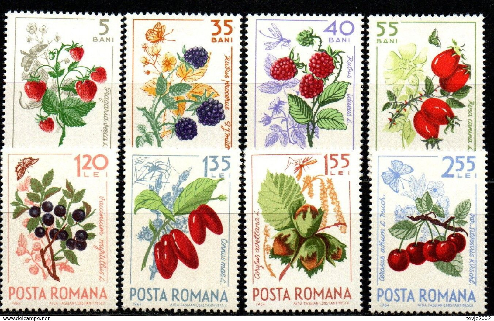 Rumänien 1964 - Mi.Nr. 2361 - 2368 - Postfrisch MNH - Früchte Fruits Beeren Berries - Frutas