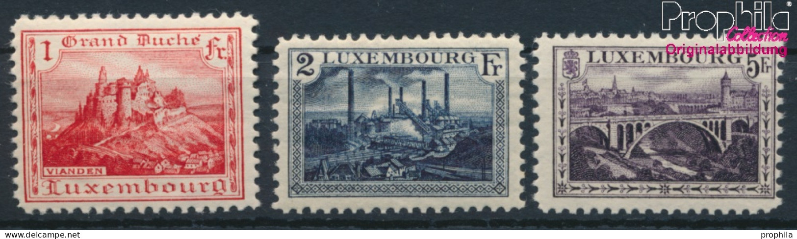 Luxemburg 134-136 (kompl.Ausg.) Postfrisch 1921 Freimarken: Landschaften (10368667 - Ongebruikt