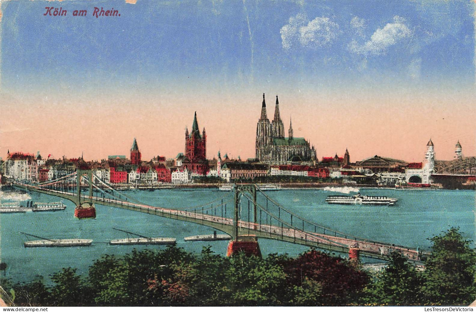 ALLEMAGNE - Koln Am Rhein - Vue Générale - Bateaux - Pont - Vue Sur La Ville - Carte Postale Ancienne - Koeln