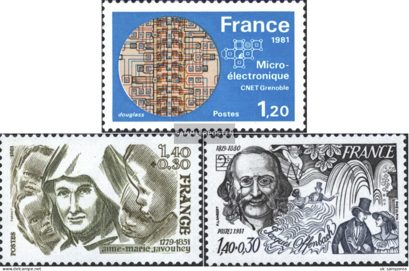 France 2245,2246,2247 (complete Issue) Unmounted Mint / Never Hinged 1981 CNET, Javouhey, Offenbach - Ungebraucht