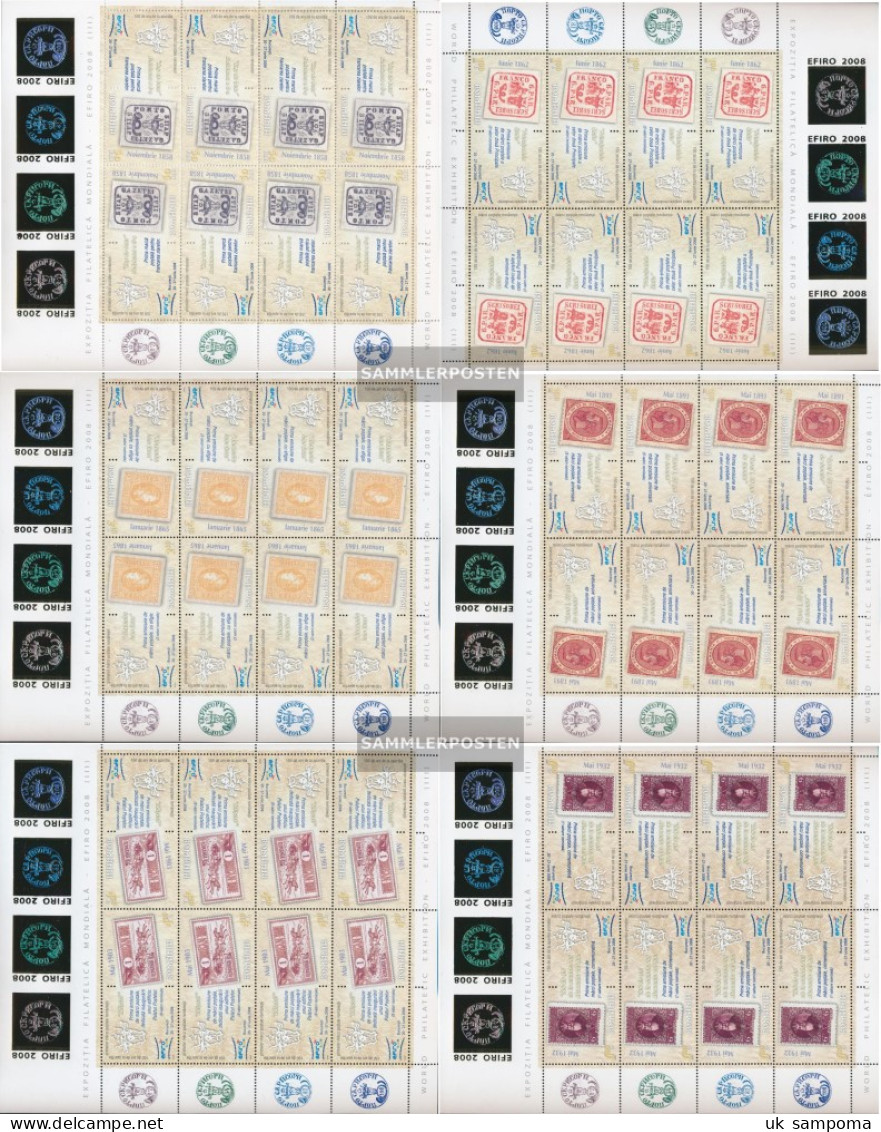 Romania 6299x Klb II-6304x Klb II Sheetlet (complete Issue) Unmounted Mint / Never Hinged 2008 BriefmarkenausstellungEFI - Unused Stamps