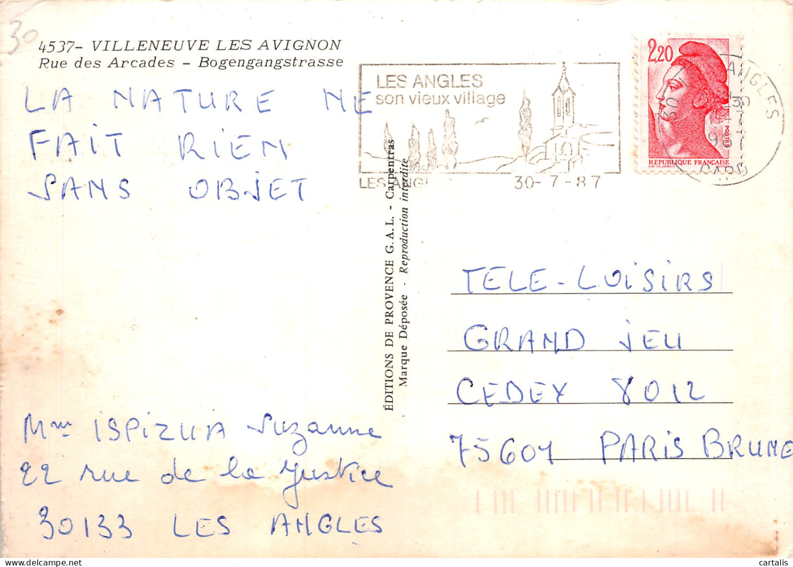 30-VILLENEUVE LES AVIGNON-N°4167-B/0317 - Villeneuve-lès-Avignon