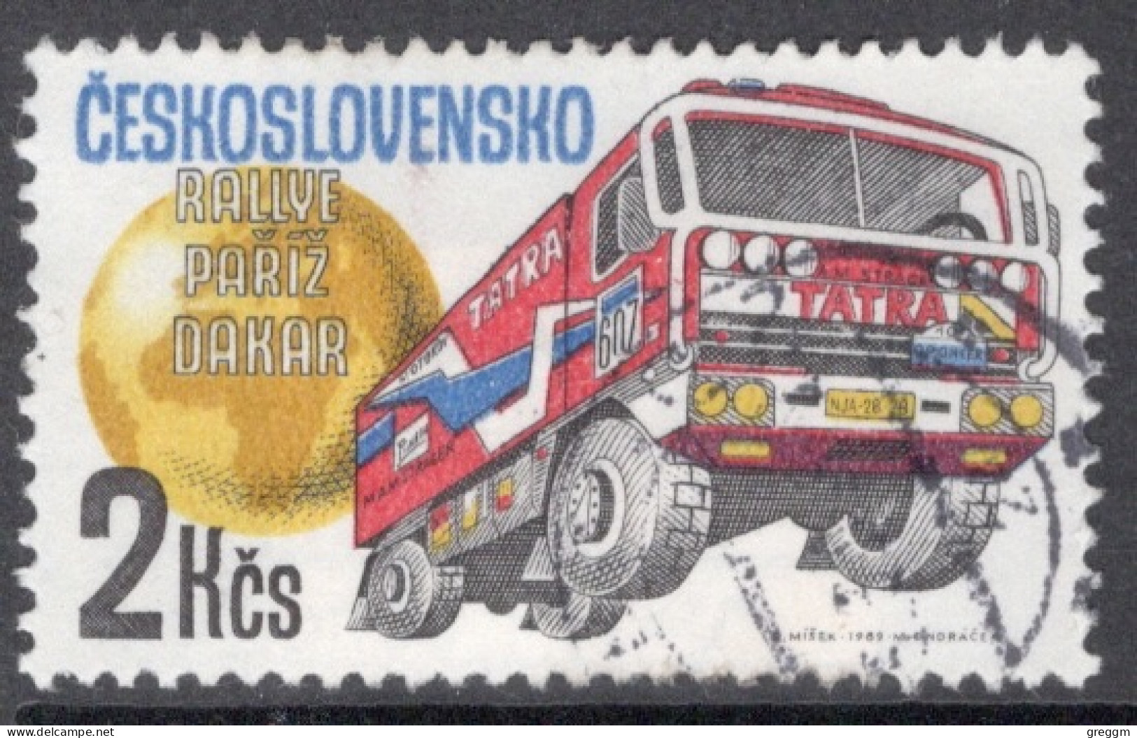 Czechoslovakia 1989 Single Stamp To Celebrate Paris-Dakar Rally In Fine Used - Usati