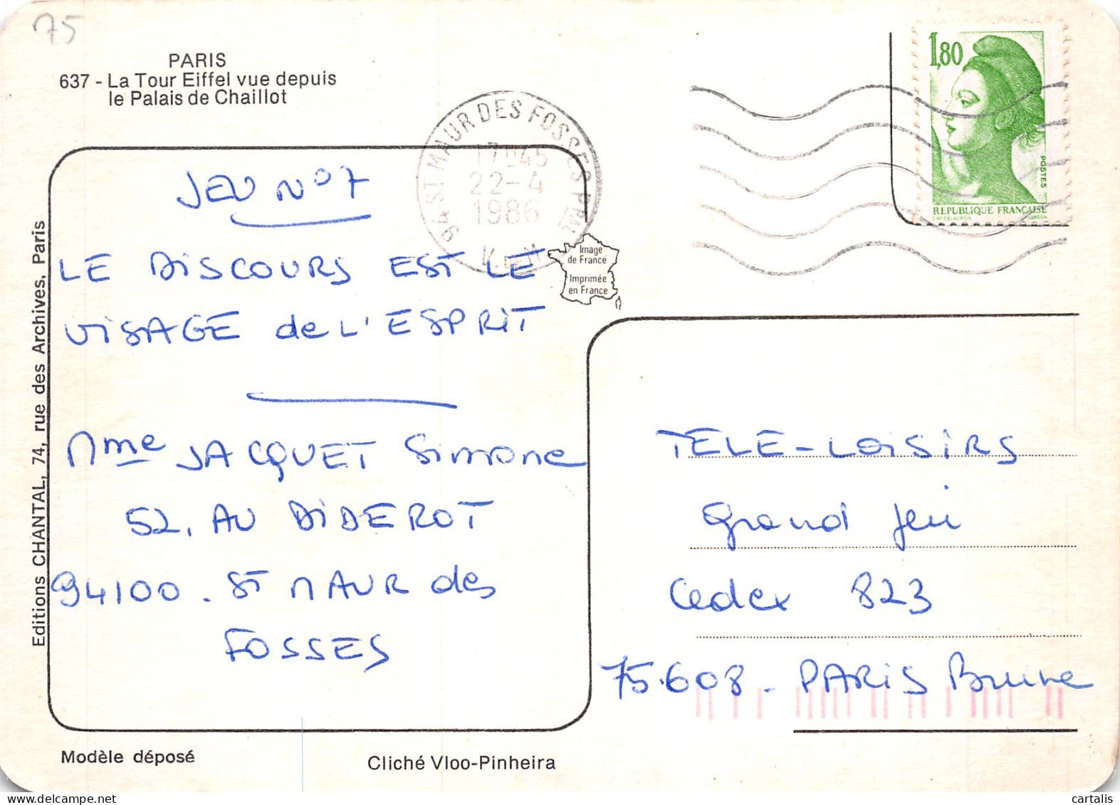 75-PARIS LA TOUR EIFFEL-N°4167-A/0327 - Tour Eiffel