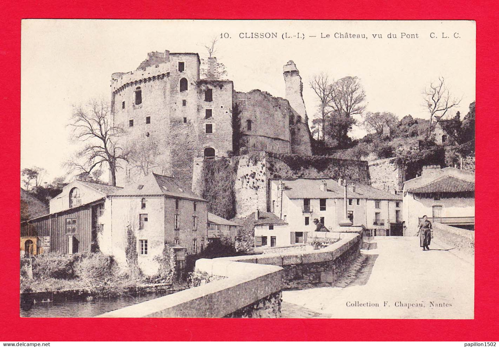 F-44-Clisson-03PH23 Le Château, Vu Du Pont, Petite Animation, Cpa BE - Clisson