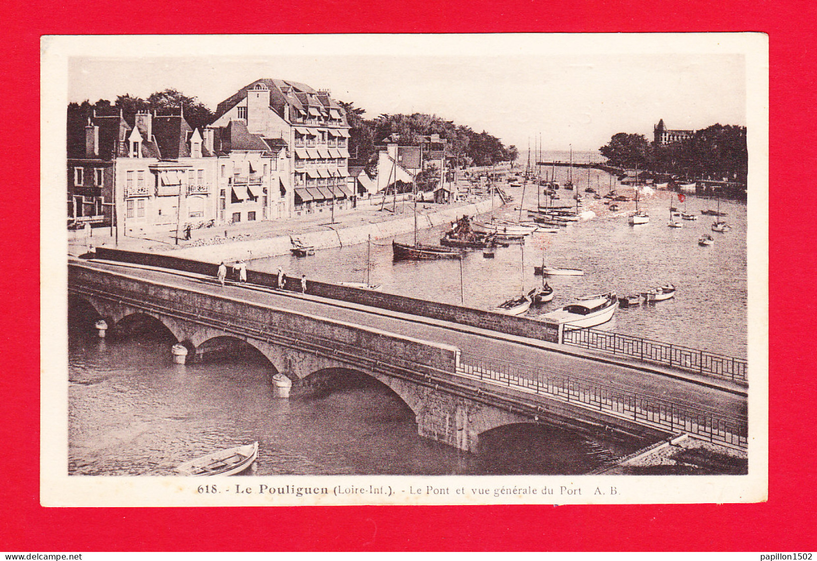 F-44-Le Pouliguen-06P6 Le Pont Et Vue Générale Du Port, Cpa BE - Le Pouliguen