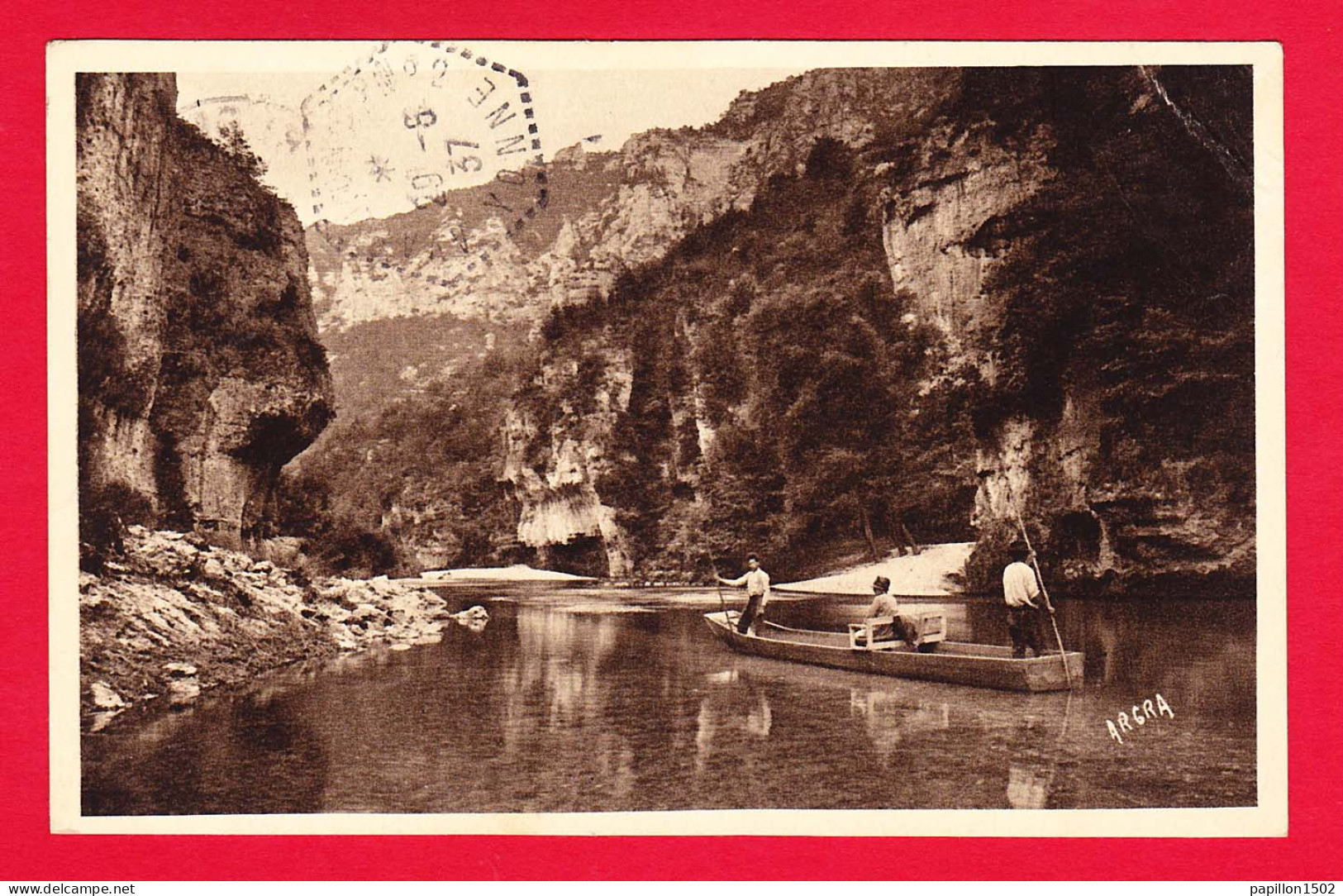 F-48-Gorges Du Tarn-06P19 La Sortie Des Détroits, Personnages Sur Une Barque, Cpa  - Gorges Du Tarn