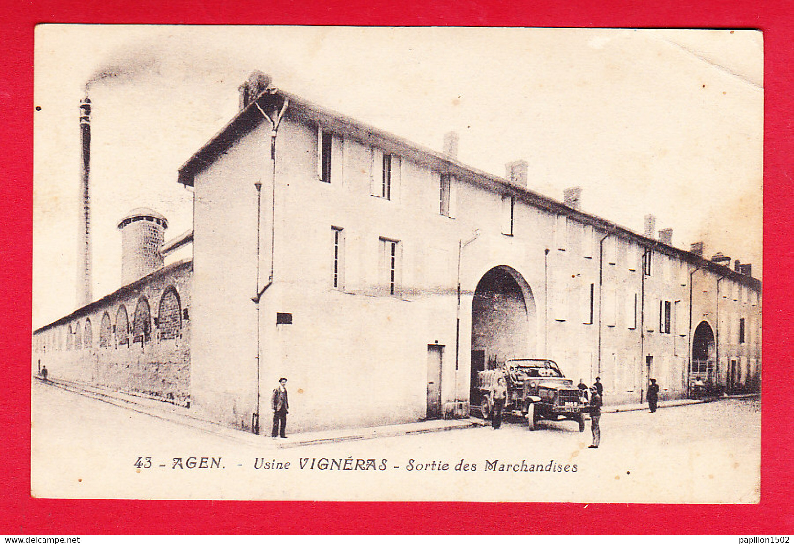 F-47-Agen-31P142 Usine VIGNERAS, Sortie Des Marchandises, Verso Pub Produits Chimiques, Cpa  - Agen