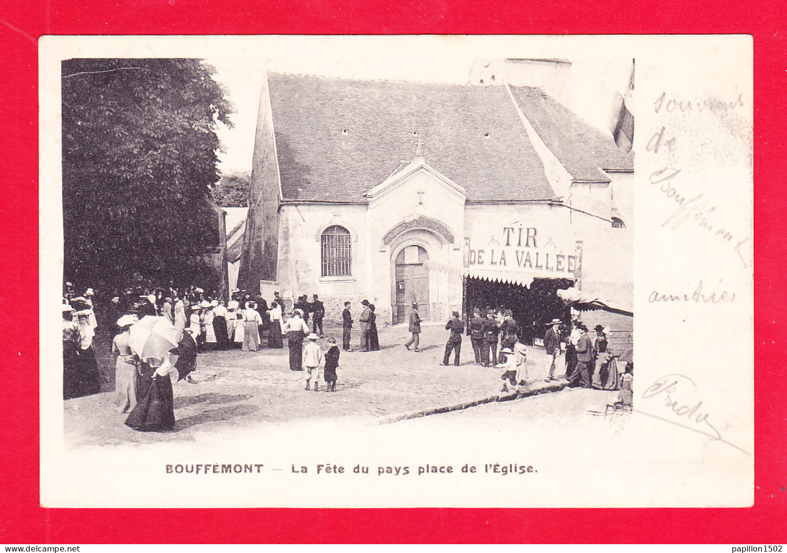 F-95-Bouffemont-03Ph83  La Fête Du Pays, Place De L'église, Animation, Cpa Précurseur BE - Bouffémont