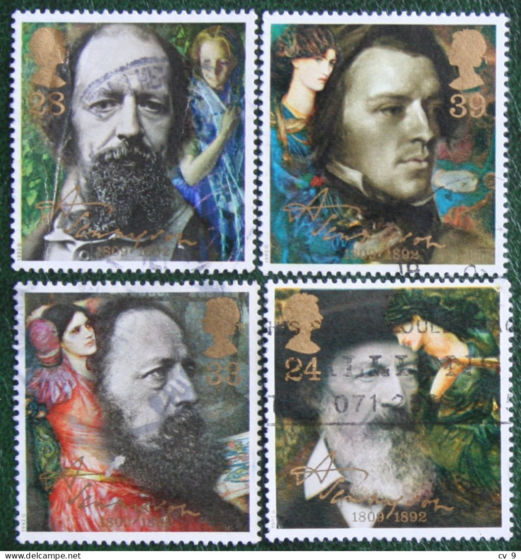 PORTRAITS ILLUSTRATIONS POEMS TENNYSON Mi 1392-1395 1992 Used Gebruikt Oblitere ENGLAND GRANDE-BRETAGNE GB GREAT BRITAIN - Used Stamps