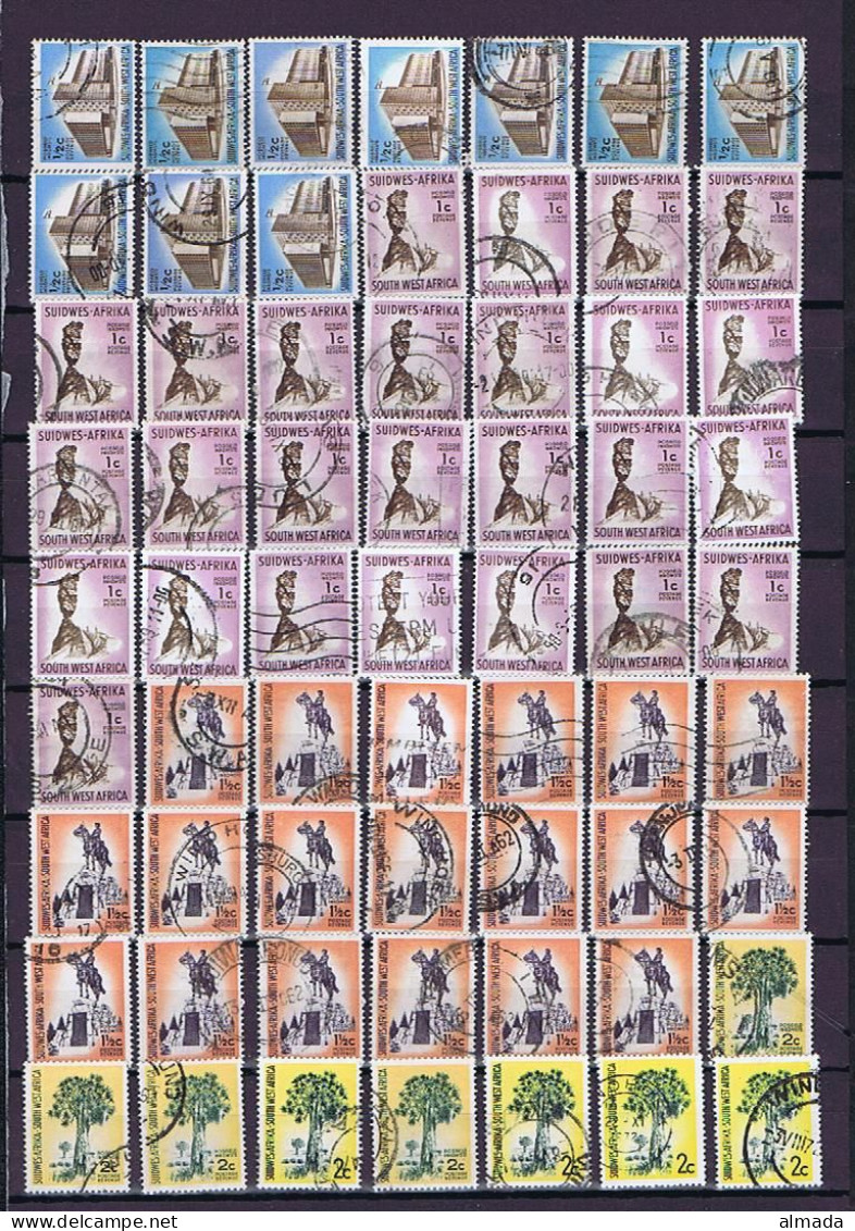 SWA 1961-1971:  Ca. 240 Stamps Used, Many Diff. Types/watermarks., Gestempelt - Afrique Du Sud-Ouest (1923-1990)