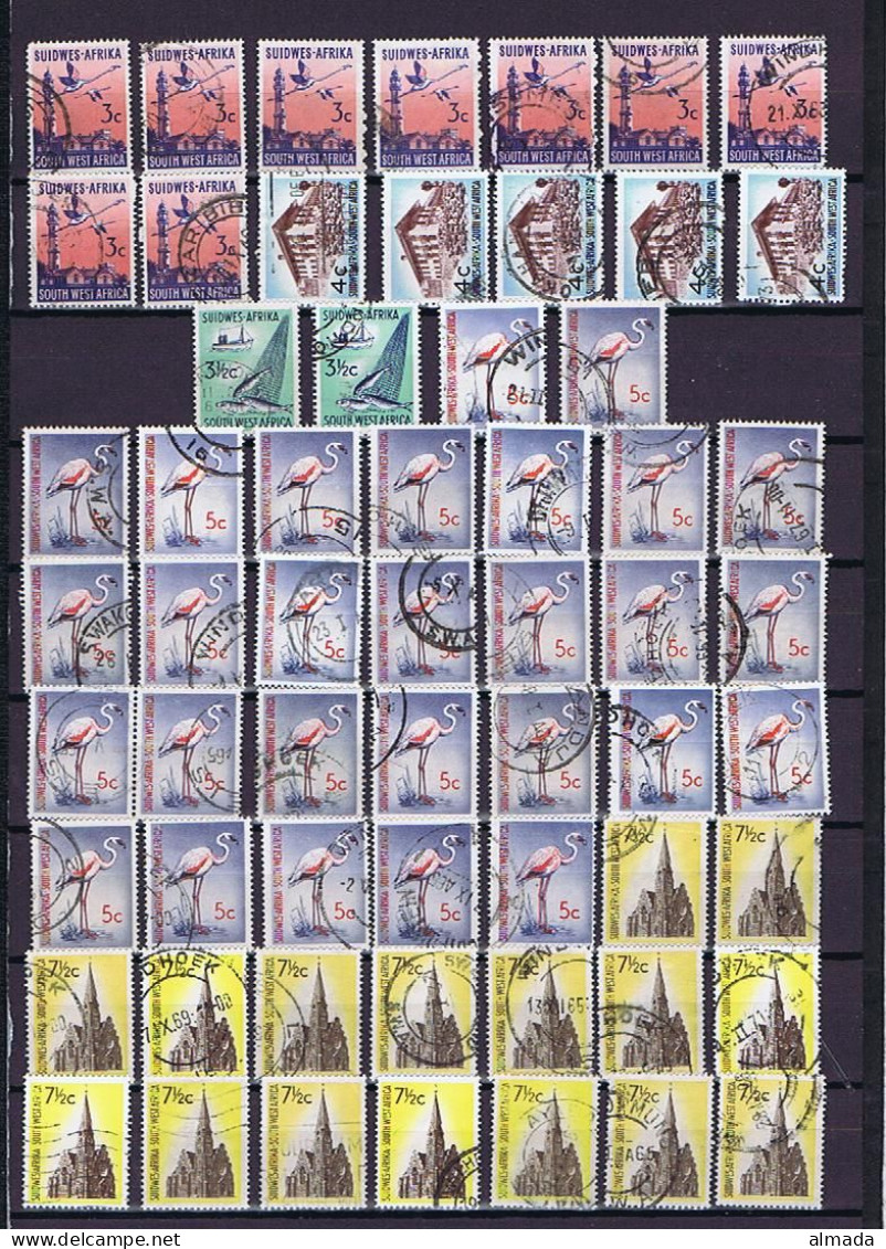 SWA 1961-1971:  Ca. 240 Stamps Used, Many Diff. Types/watermarks., Gestempelt - Zuidwest-Afrika (1923-1990)