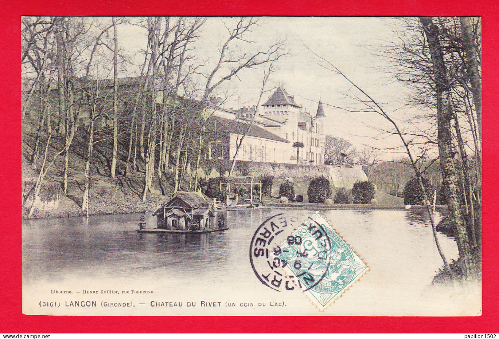 F-33-Langon-02P57 Le Château Du Rivet, Un Coin Du Lac, Voir La Maison Flottante, Cpa BE - Langon