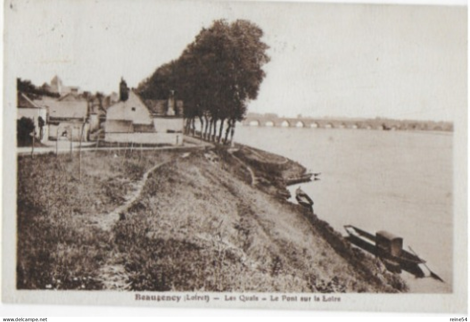 45 BEAUGENCY (Loiret) Les Quais Le Pont Sur La Loire Edit. Lenormand (bateaux-timbre Mercure N°659 Au Verso) - Beaugency